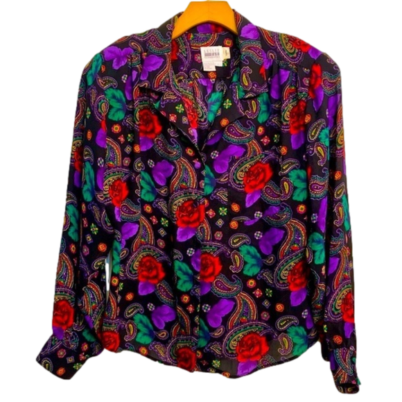 Leslie Fay Tops - Vintage Leslie Fay Floral Paisley Blouse
